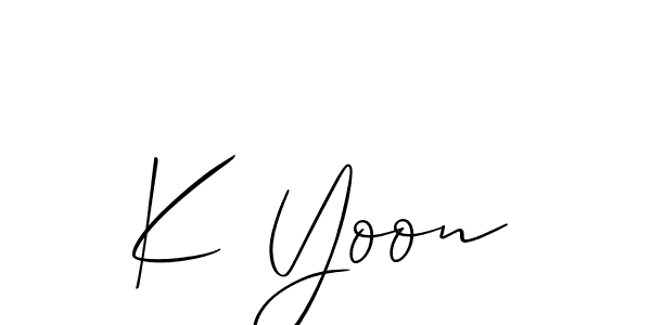 Use a signature maker to create a handwritten signature online. With this signature software, you can design (Allison_Script) your own signature for name K Yoon. K Yoon signature style 2 images and pictures png