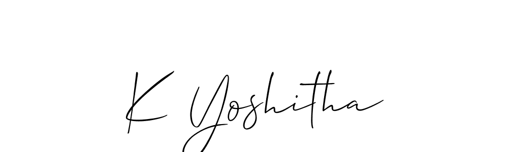 Make a short K Yoshitha signature style. Manage your documents anywhere anytime using Allison_Script. Create and add eSignatures, submit forms, share and send files easily. K Yoshitha signature style 2 images and pictures png