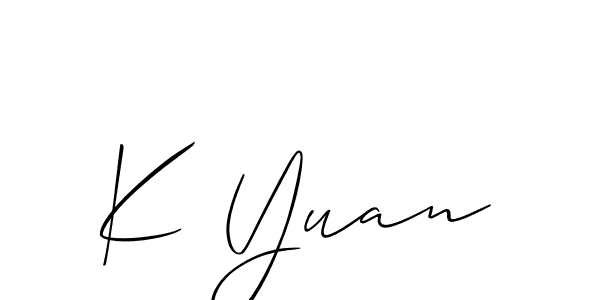 Make a beautiful signature design for name K Yuan. With this signature (Allison_Script) style, you can create a handwritten signature for free. K Yuan signature style 2 images and pictures png