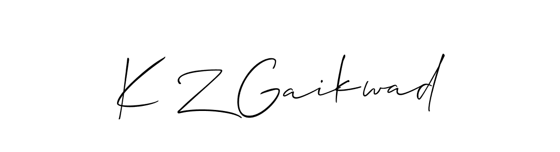 Allison_Script is a professional signature style that is perfect for those who want to add a touch of class to their signature. It is also a great choice for those who want to make their signature more unique. Get K Z Gaikwad name to fancy signature for free. K Z Gaikwad signature style 2 images and pictures png