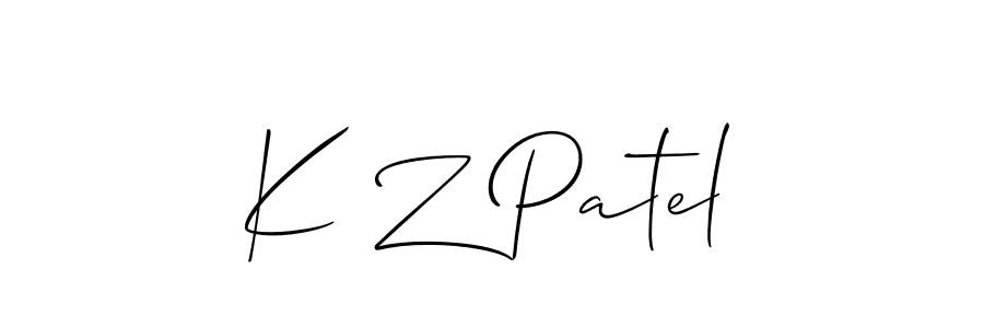 Also we have K Z Patel name is the best signature style. Create professional handwritten signature collection using Allison_Script autograph style. K Z Patel signature style 2 images and pictures png