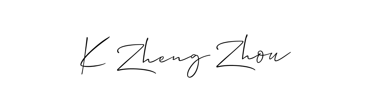 if you are searching for the best signature style for your name K Zheng Zhou. so please give up your signature search. here we have designed multiple signature styles  using Allison_Script. K Zheng Zhou signature style 2 images and pictures png