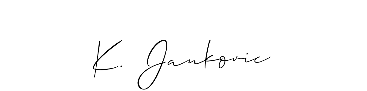How to Draw K.  Jankovic signature style? Allison_Script is a latest design signature styles for name K.  Jankovic. K.  Jankovic signature style 2 images and pictures png