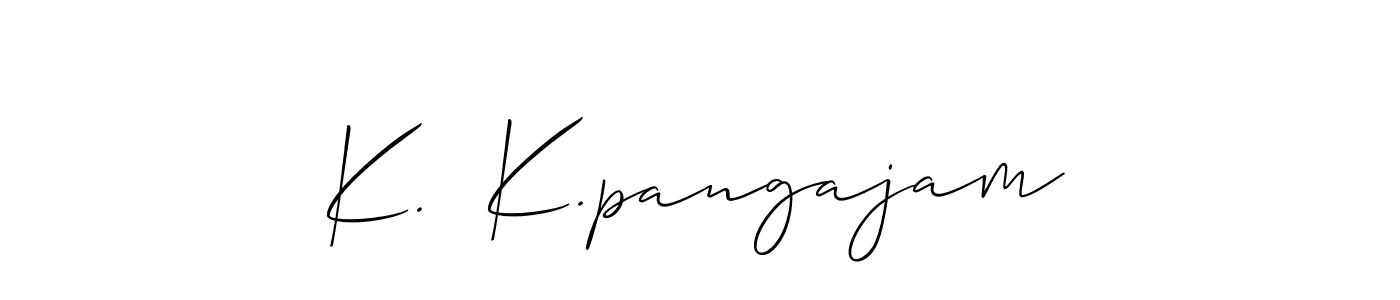 Also we have K.  K.pangajam name is the best signature style. Create professional handwritten signature collection using Allison_Script autograph style. K.  K.pangajam signature style 2 images and pictures png