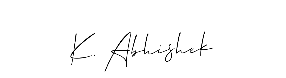 Use a signature maker to create a handwritten signature online. With this signature software, you can design (Allison_Script) your own signature for name K. Abhishek. K. Abhishek signature style 2 images and pictures png