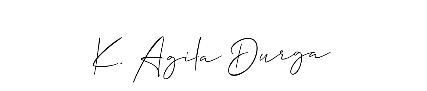 Design your own signature with our free online signature maker. With this signature software, you can create a handwritten (Allison_Script) signature for name K. Agila Durga. K. Agila Durga signature style 2 images and pictures png