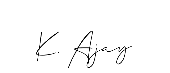 Make a beautiful signature design for name K. Ajay. With this signature (Allison_Script) style, you can create a handwritten signature for free. K. Ajay signature style 2 images and pictures png