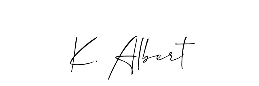 It looks lik you need a new signature style for name K. Albert. Design unique handwritten (Allison_Script) signature with our free signature maker in just a few clicks. K. Albert signature style 2 images and pictures png