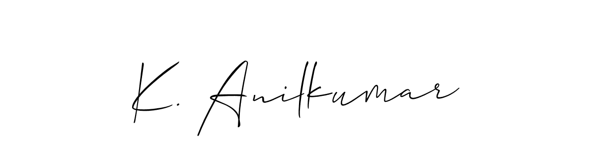 Also You can easily find your signature by using the search form. We will create K. Anilkumar name handwritten signature images for you free of cost using Allison_Script sign style. K. Anilkumar signature style 2 images and pictures png