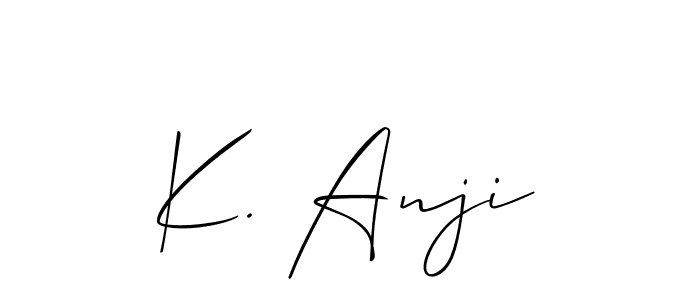 Make a short K. Anji signature style. Manage your documents anywhere anytime using Allison_Script. Create and add eSignatures, submit forms, share and send files easily. K. Anji signature style 2 images and pictures png