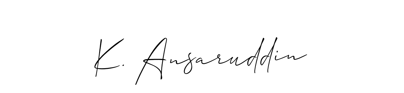 if you are searching for the best signature style for your name K. Ansaruddin. so please give up your signature search. here we have designed multiple signature styles  using Allison_Script. K. Ansaruddin signature style 2 images and pictures png