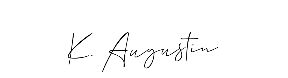 Also You can easily find your signature by using the search form. We will create K. Augustin name handwritten signature images for you free of cost using Allison_Script sign style. K. Augustin signature style 2 images and pictures png