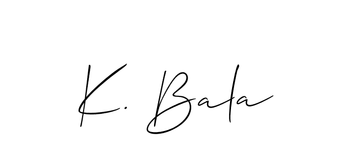 Create a beautiful signature design for name K. Bala. With this signature (Allison_Script) fonts, you can make a handwritten signature for free. K. Bala signature style 2 images and pictures png