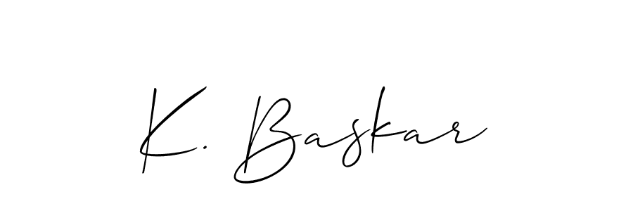 You should practise on your own different ways (Allison_Script) to write your name (K. Baskar) in signature. don't let someone else do it for you. K. Baskar signature style 2 images and pictures png