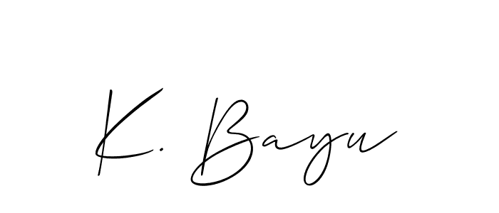 Also we have K. Bayu name is the best signature style. Create professional handwritten signature collection using Allison_Script autograph style. K. Bayu signature style 2 images and pictures png