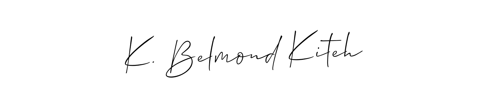 Also You can easily find your signature by using the search form. We will create K. Belmond Kiteh name handwritten signature images for you free of cost using Allison_Script sign style. K. Belmond Kiteh signature style 2 images and pictures png