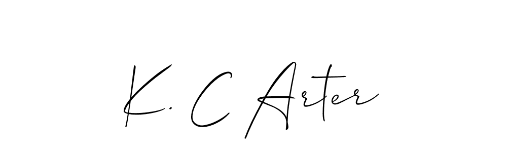 Make a beautiful signature design for name K. C Arter. With this signature (Allison_Script) style, you can create a handwritten signature for free. K. C Arter signature style 2 images and pictures png