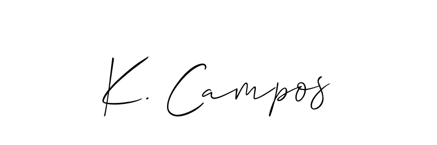 How to make K. Campos name signature. Use Allison_Script style for creating short signs online. This is the latest handwritten sign. K. Campos signature style 2 images and pictures png