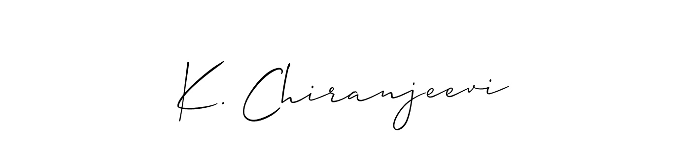 Allison_Script is a professional signature style that is perfect for those who want to add a touch of class to their signature. It is also a great choice for those who want to make their signature more unique. Get K. Chiranjeevi name to fancy signature for free. K. Chiranjeevi signature style 2 images and pictures png