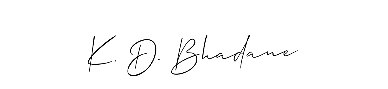 Design your own signature with our free online signature maker. With this signature software, you can create a handwritten (Allison_Script) signature for name K. D. Bhadane. K. D. Bhadane signature style 2 images and pictures png