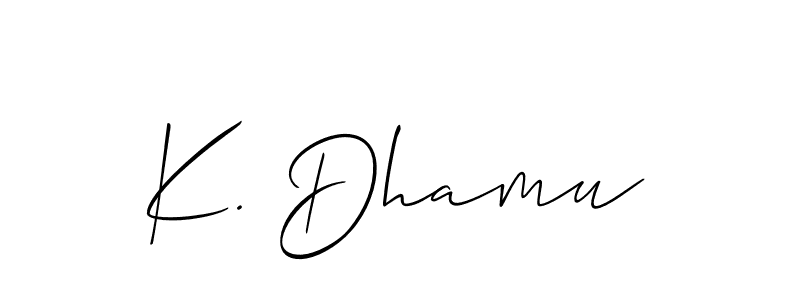 Create a beautiful signature design for name K. Dhamu. With this signature (Allison_Script) fonts, you can make a handwritten signature for free. K. Dhamu signature style 2 images and pictures png