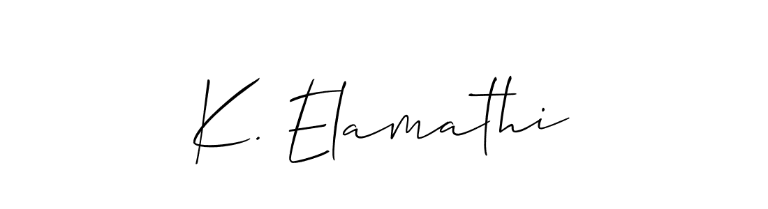 You should practise on your own different ways (Allison_Script) to write your name (K. Elamathi) in signature. don't let someone else do it for you. K. Elamathi signature style 2 images and pictures png