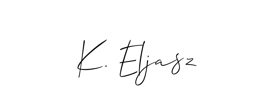 Use a signature maker to create a handwritten signature online. With this signature software, you can design (Allison_Script) your own signature for name K. Eljasz. K. Eljasz signature style 2 images and pictures png