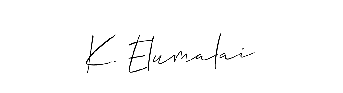 See photos of K. Elumalai official signature by Spectra . Check more albums & portfolios. Read reviews & check more about Allison_Script font. K. Elumalai signature style 2 images and pictures png