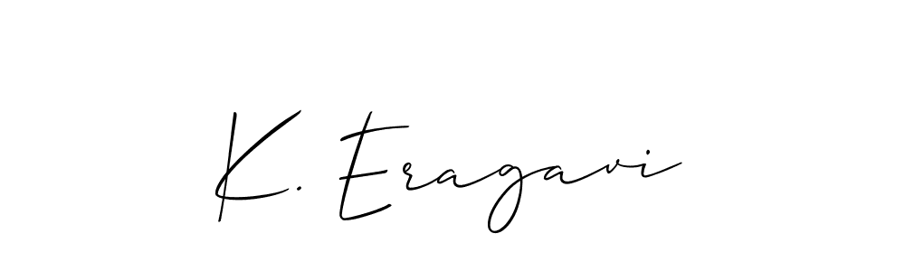 You should practise on your own different ways (Allison_Script) to write your name (K. Eragavi) in signature. don't let someone else do it for you. K. Eragavi signature style 2 images and pictures png