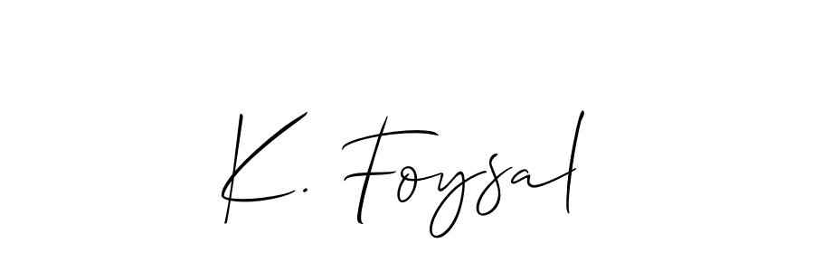 K. Foysal stylish signature style. Best Handwritten Sign (Allison_Script) for my name. Handwritten Signature Collection Ideas for my name K. Foysal. K. Foysal signature style 2 images and pictures png