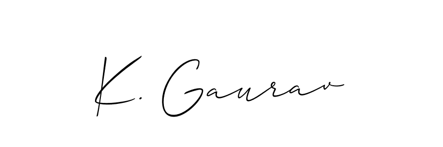 Also You can easily find your signature by using the search form. We will create K. Gaurav name handwritten signature images for you free of cost using Allison_Script sign style. K. Gaurav signature style 2 images and pictures png