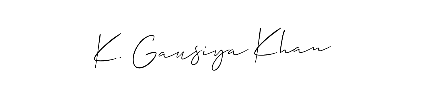 This is the best signature style for the K. Gausiya Khan name. Also you like these signature font (Allison_Script). Mix name signature. K. Gausiya Khan signature style 2 images and pictures png