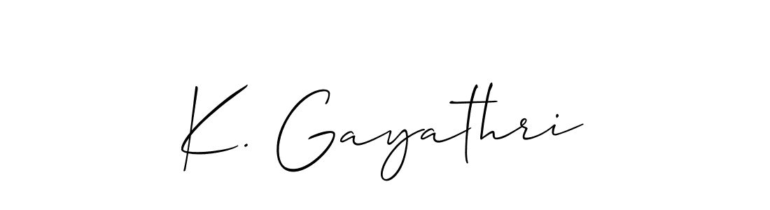 You should practise on your own different ways (Allison_Script) to write your name (K. Gayathri) in signature. don't let someone else do it for you. K. Gayathri signature style 2 images and pictures png