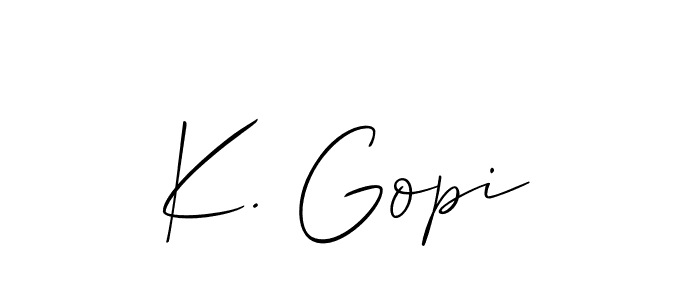 How to make K. Gopi name signature. Use Allison_Script style for creating short signs online. This is the latest handwritten sign. K. Gopi signature style 2 images and pictures png