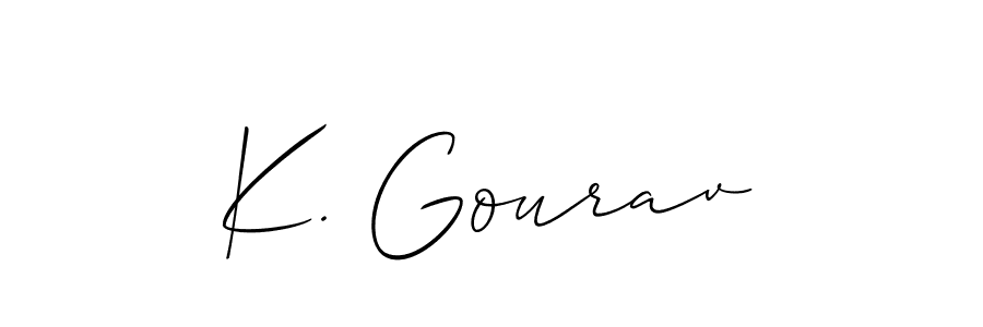 Use a signature maker to create a handwritten signature online. With this signature software, you can design (Allison_Script) your own signature for name K. Gourav. K. Gourav signature style 2 images and pictures png