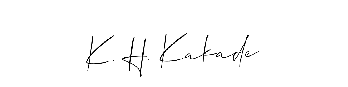 Make a beautiful signature design for name K. H. Kakade. With this signature (Allison_Script) style, you can create a handwritten signature for free. K. H. Kakade signature style 2 images and pictures png