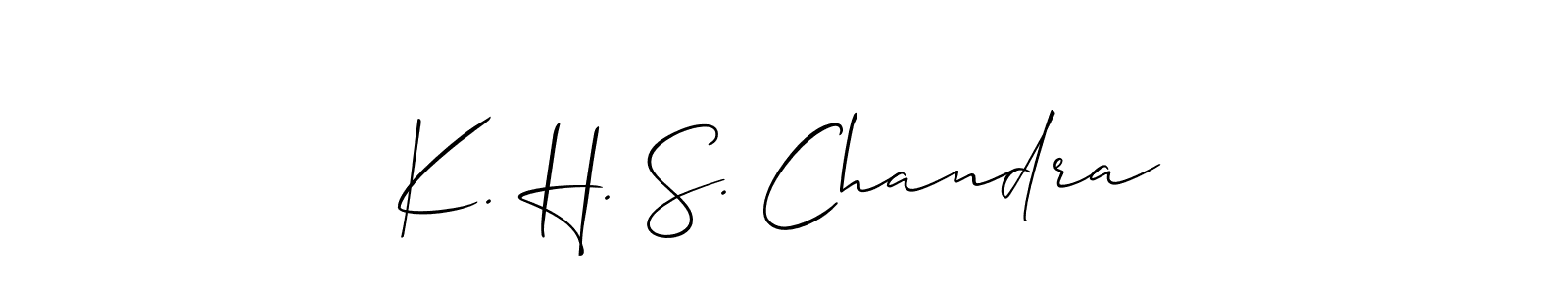 Allison_Script is a professional signature style that is perfect for those who want to add a touch of class to their signature. It is also a great choice for those who want to make their signature more unique. Get K. H. S. Chandra name to fancy signature for free. K. H. S. Chandra signature style 2 images and pictures png