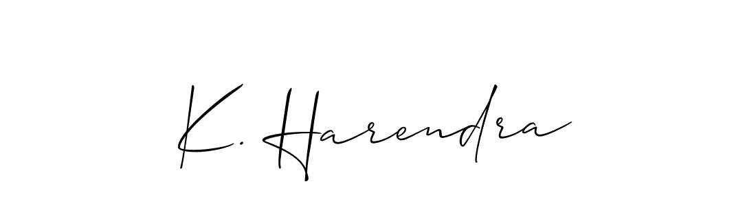 Make a short K. Harendra signature style. Manage your documents anywhere anytime using Allison_Script. Create and add eSignatures, submit forms, share and send files easily. K. Harendra signature style 2 images and pictures png