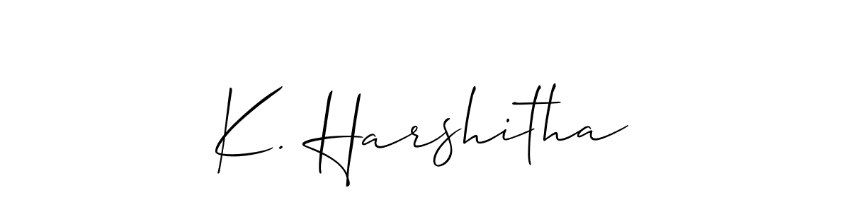 if you are searching for the best signature style for your name K. Harshitha. so please give up your signature search. here we have designed multiple signature styles  using Allison_Script. K. Harshitha signature style 2 images and pictures png