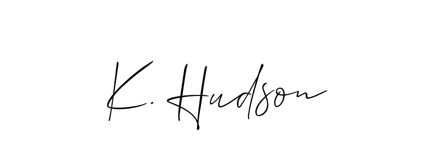 Allison_Script is a professional signature style that is perfect for those who want to add a touch of class to their signature. It is also a great choice for those who want to make their signature more unique. Get K. Hudson name to fancy signature for free. K. Hudson signature style 2 images and pictures png