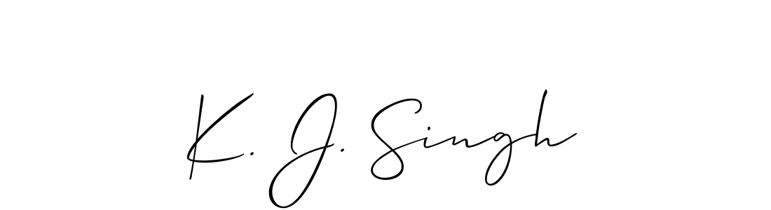 The best way (Allison_Script) to make a short signature is to pick only two or three words in your name. The name K. J. Singh include a total of six letters. For converting this name. K. J. Singh signature style 2 images and pictures png