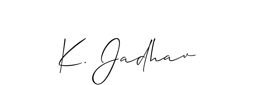 This is the best signature style for the K. Jadhav name. Also you like these signature font (Allison_Script). Mix name signature. K. Jadhav signature style 2 images and pictures png