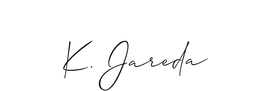 How to make K. Jareda signature? Allison_Script is a professional autograph style. Create handwritten signature for K. Jareda name. K. Jareda signature style 2 images and pictures png