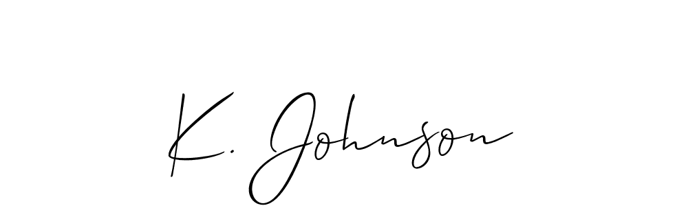 Design your own signature with our free online signature maker. With this signature software, you can create a handwritten (Allison_Script) signature for name K. Johnson. K. Johnson signature style 2 images and pictures png