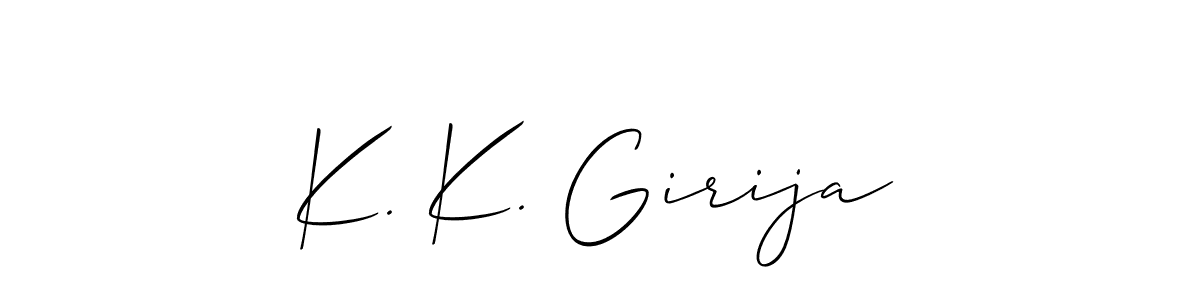 Create a beautiful signature design for name K. K. Girija. With this signature (Allison_Script) fonts, you can make a handwritten signature for free. K. K. Girija signature style 2 images and pictures png
