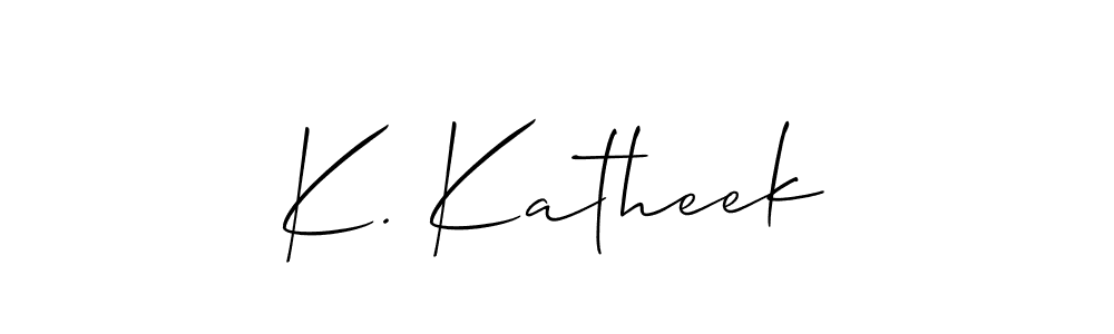 K. Katheek stylish signature style. Best Handwritten Sign (Allison_Script) for my name. Handwritten Signature Collection Ideas for my name K. Katheek. K. Katheek signature style 2 images and pictures png