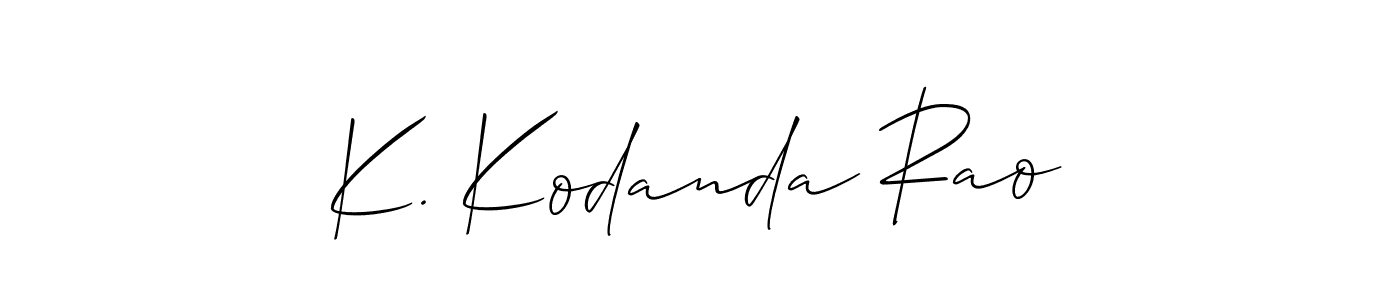 Create a beautiful signature design for name K. Kodanda Rao. With this signature (Allison_Script) fonts, you can make a handwritten signature for free. K. Kodanda Rao signature style 2 images and pictures png