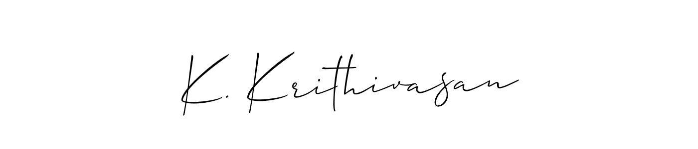 Also You can easily find your signature by using the search form. We will create K. Krithivasan name handwritten signature images for you free of cost using Allison_Script sign style. K. Krithivasan signature style 2 images and pictures png