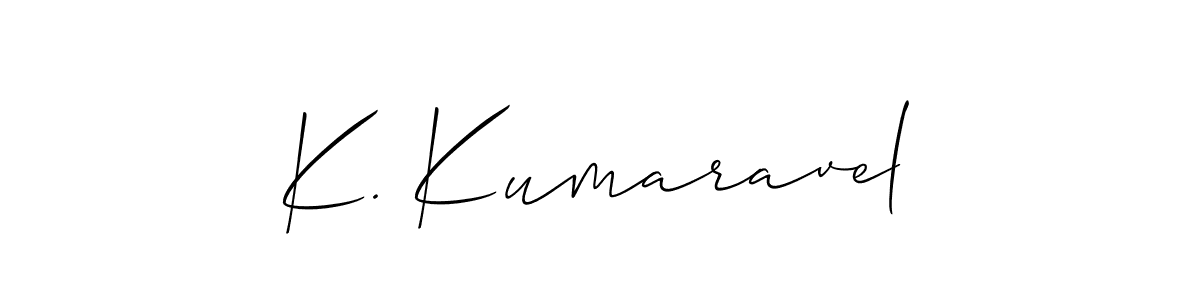 Also we have K. Kumaravel name is the best signature style. Create professional handwritten signature collection using Allison_Script autograph style. K. Kumaravel signature style 2 images and pictures png