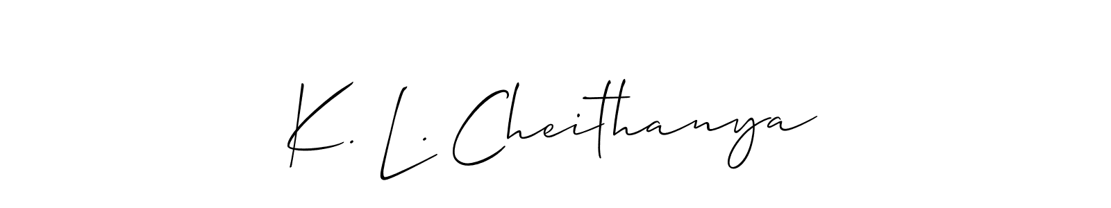 Check out images of Autograph of K. L. Cheithanya name. Actor K. L. Cheithanya Signature Style. Allison_Script is a professional sign style online. K. L. Cheithanya signature style 2 images and pictures png